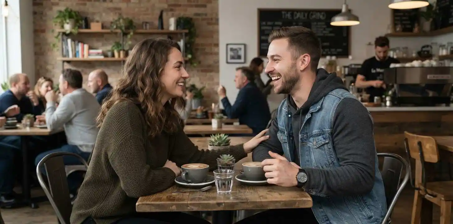 Young couple enjoying a casual date together