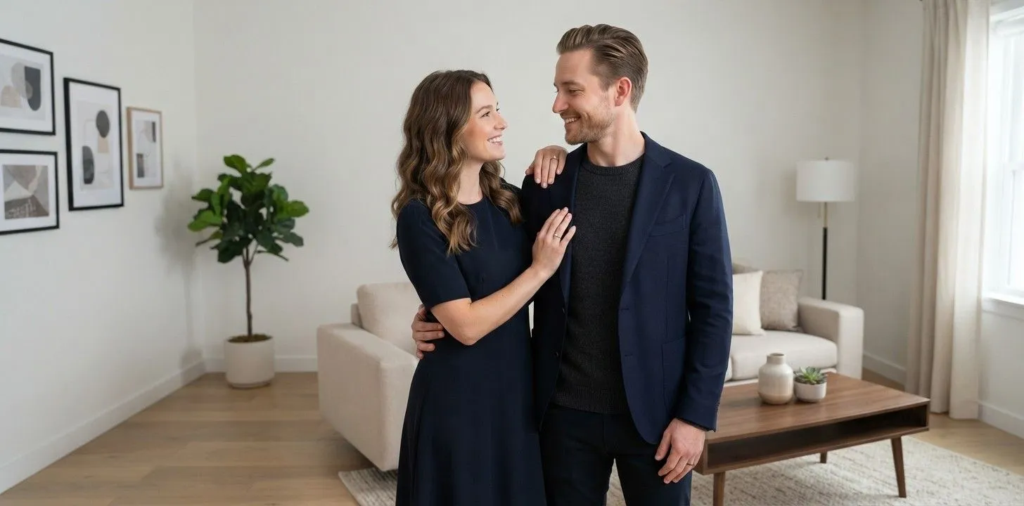 Engaged couple sharing a quiet romantic moment