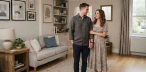 Married couple sharing a quiet moment at home