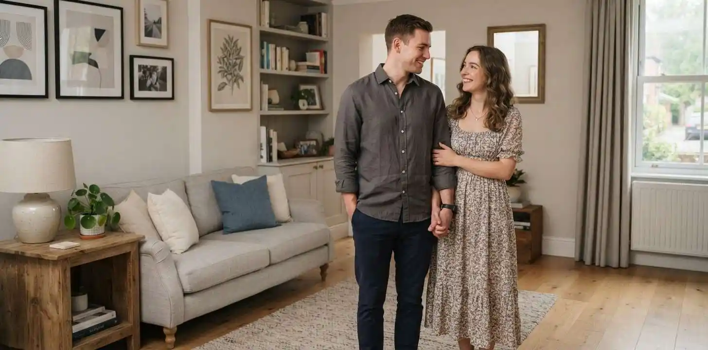 Married couple sharing a quiet moment at home